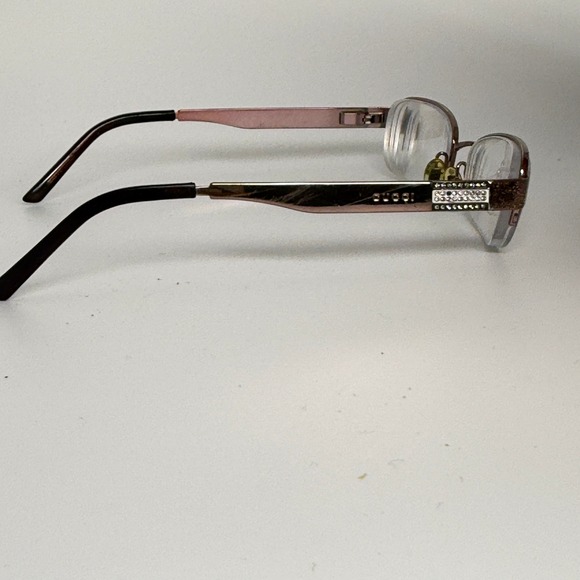 Gucci Womens Rectangular Half Rim Eyeglasses Brown Strass Crystal‎ GG 22348 main image 4